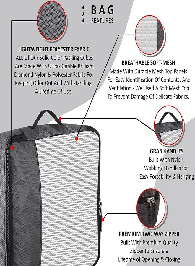 GOMAJO Packing Cube Travel Organizer for Men and Women Luggage Laundry Clothes Storage Pouch (Grey, Medium) - Image 3